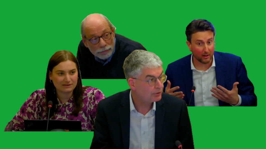 Collage van de raadsleden en wethouder van GroenLinks.
