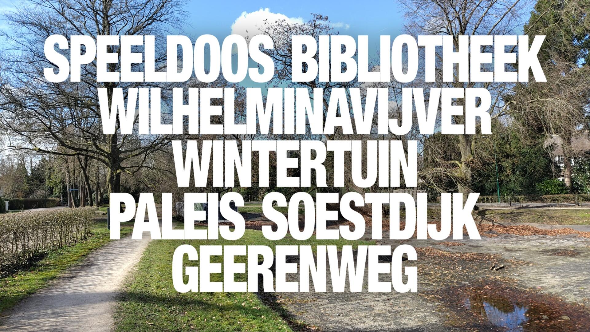 Afbeelding Wilhelminavijver met daarop in tekst grote thema's.